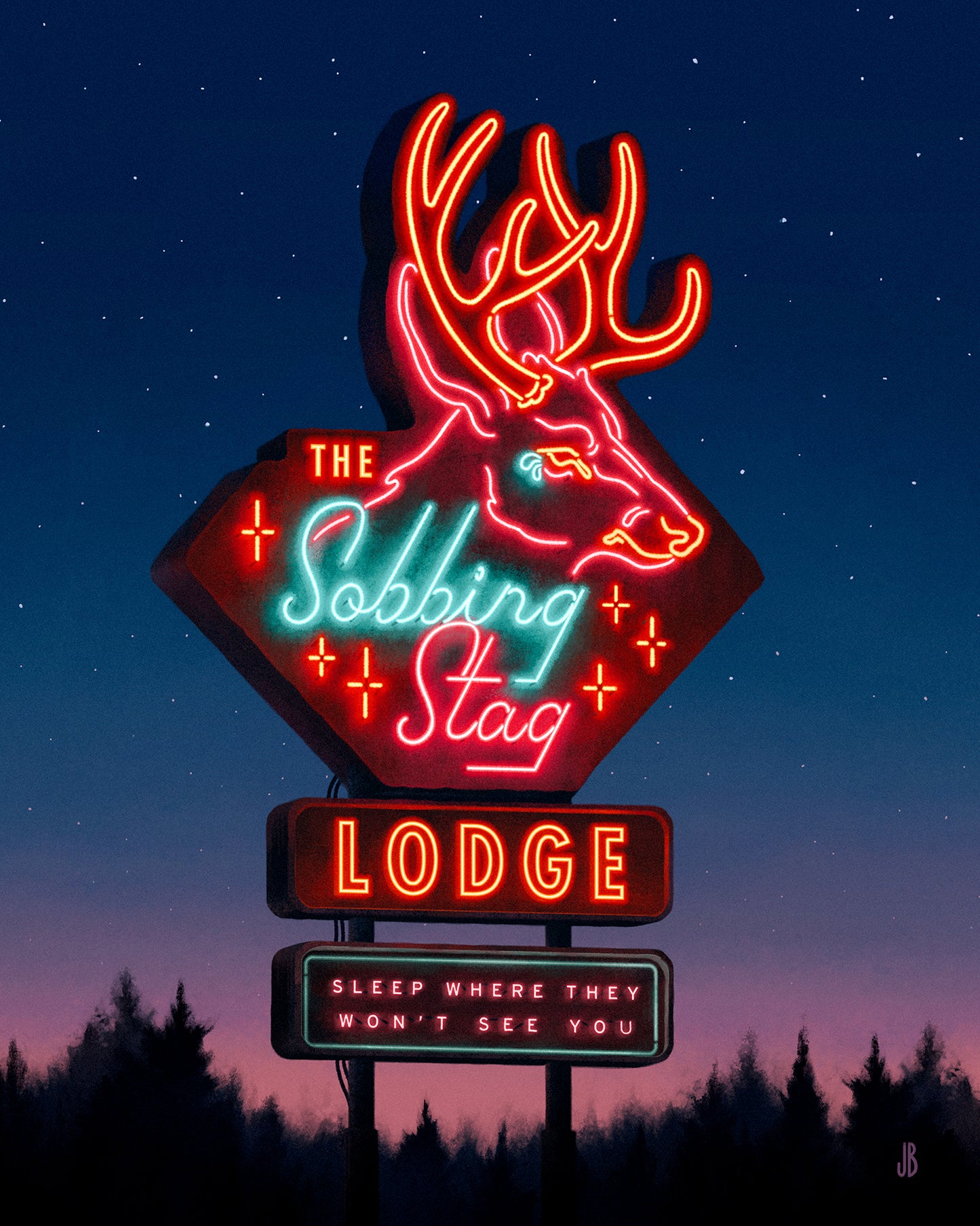 The Sobbing Stag Lodge - Print
