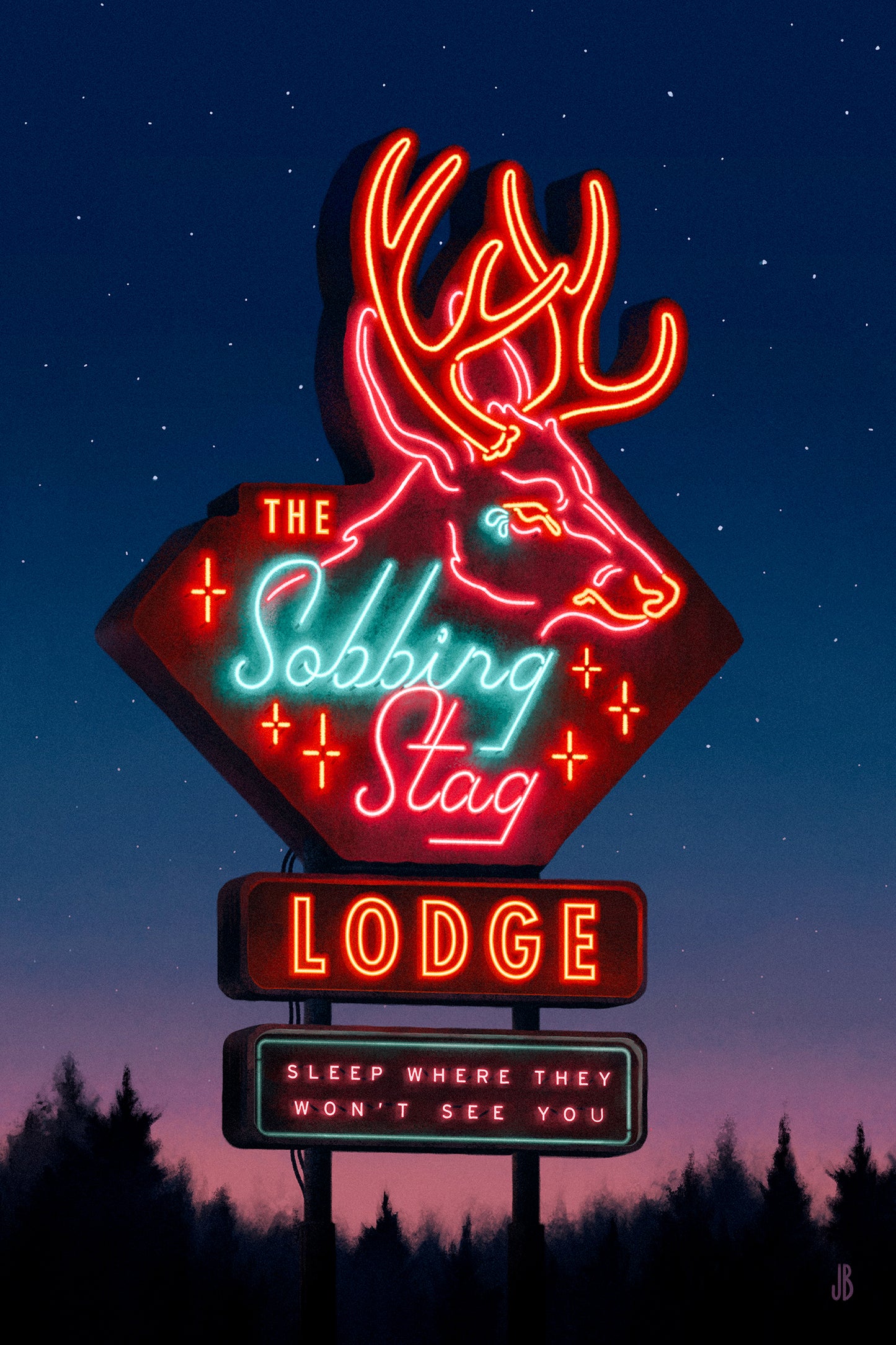 The Sobbing Stag Lodge - Print